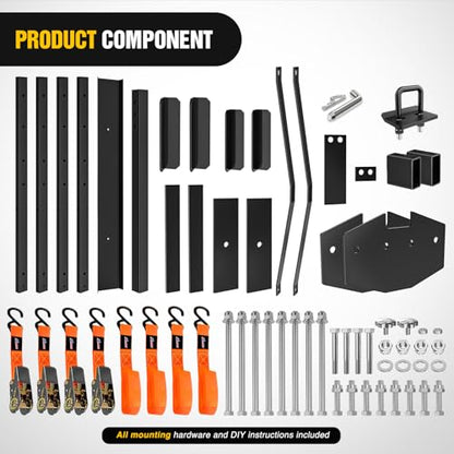 Nilight Motorcycle Hitch Carrier 600LBS, Heavy Duty Dirt Bike Hitch Hauler with 55.11" Longer Ramp, Pin, Tie-Down Strap and Tightener, 2" Receiver, 5" Wide Tire - color: Motorcycle Hitch Carrier Steel 600 LBS