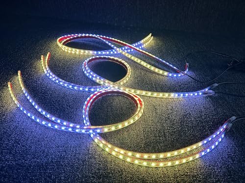 8PCS 4FT Chasing RGB LED Strip Lights Fit for Polaris Slingshot, Single Row Dream Color Flowing Eyebrow Hood Underglow Light Kit with Bluetooth App Remote Control