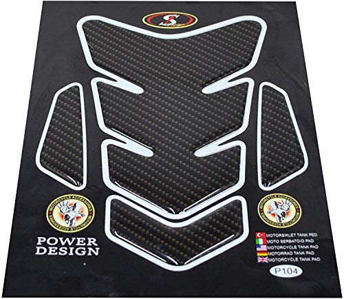 3D Motorcycle Carbon Fiber Vinyl Gel Gas Tank Pad Protector Decal and Sticker Tankpad. (New Generation Silicone-Based Adhesive) - color: Carbon F