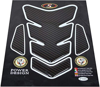 3D Motorcycle Carbon Fiber Vinyl Gel Gas Tank Pad Protector Decal and Sticker Tankpad. (New Generation Silicone-Based Adhesive) - color: Carbon F
