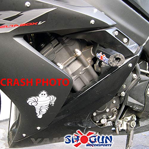 Shogun USA Made Yam YZF-R1 R1 2004 2005 2006 Black No Cut Frame Sliders - 750-6709