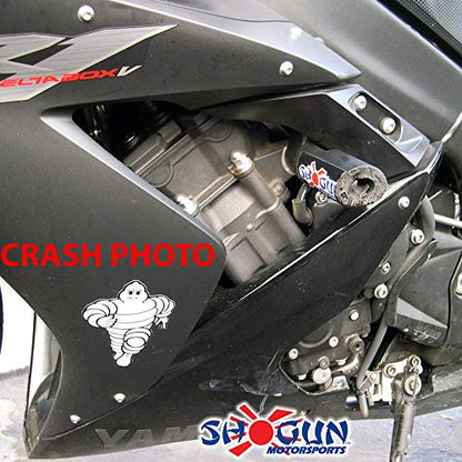 Shogun USA Made Yam YZF-R1 R1 2004 2005 2006 Black No Cut Frame Sliders - 750-6709