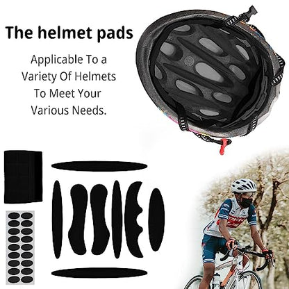 JHFGJGH 2 Set Cycle Helmet Pads, Universal Foam Pads for Motorcycle Bike Cycling Helmet (Black) - color: Black