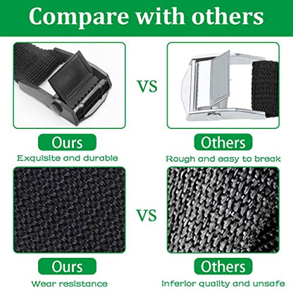 2 PCS 1" x 6.5ft Battery Tie Down Strap kit,Battery Hold Down Strap with Stainless Steel Cam Buckle,4 Stainless Steel Eye Strap Mounts, 8 SS Screws for Boats, Luggage Belt, Cars - size: 1'' X 78''-2pcs With Screws