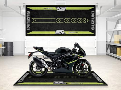 Garage Mat for Motorsport GSX R1000R 2023 Motorcycle Model, Parking mat, Pit Mat, Washable Non-Slip Garage and Showroom Floor Carpet (Size 1: 86.6 x 39.4/220 x 100 cm) - size: 3'3" x 7'3"