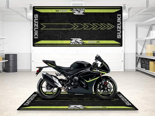 MPM Motorcycle Mat for GSX-R1000R 2023 – Washable Non-Slip Oil & Water Resistant Parking Pit Mat for Garage, Showroom, Workshop Use | Size 2: 102 x 47/260 x 120 cm - size: 3'11" x 8'6" (Rectangular)