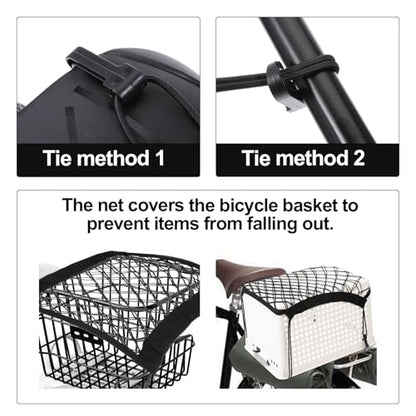 2PCS Motorcycle Bungee Cargo Net, Universal Elastic Automotive Small Cargo Net, Double Layer Storage Bungee Nets, Upgrade Bike Cargos Nets with Adjustable Hooks, 11" x 9"
