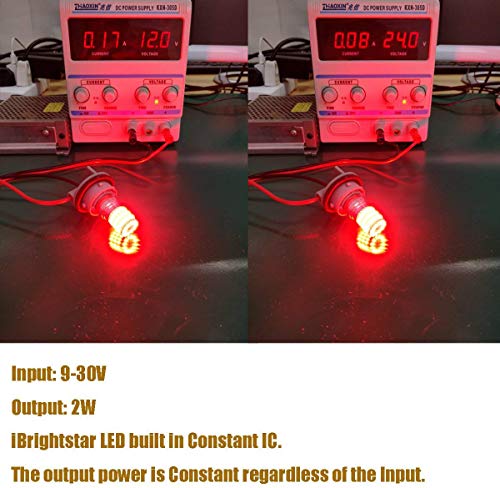 iBrightstar 9-30V Extremely Bright 1156 1141 1003 BA15S LED Bulbs Replacement for Rv Tail Brake Lights, Brilliant Red - color: Brilliant Red, style: 1156