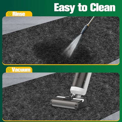 ToLanbbt Garage Floor Mat 72" x 60" - Oil Spill Mat for Under Car Driveway Oil Drip Pad with 8P Tapes, Waterproof Backing, Leak Absorbent, Reusable, Washable, Protect Garage Floor (1P, Dark Gray) - size: 6'x5'