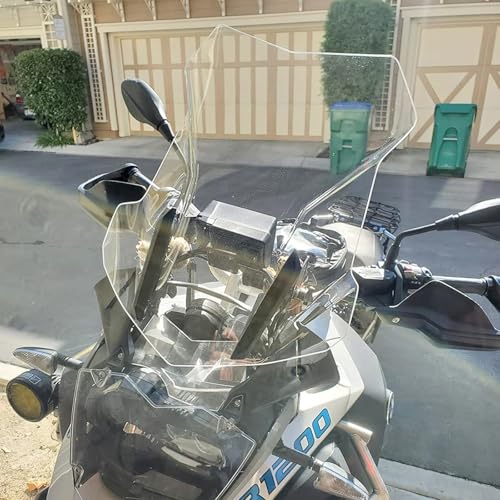 Motorcycle Tall Windscreen Windshield Screen Shield Wind Deflector Compatible with B.M.W R1200GS LC R 1200GS ADV 2014-2018 R1250GS R 1250GS Adventure 2018-2023 (Clear) - color: Clear