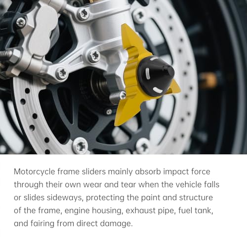 Windance 4pcs Front Wheel Frame Sliders Aluminum Alloy Dart Shape Front Fork Crash Protection Cup for Motorcycles Motocross Moped Scooters Dirt Pit Bikes (Gold) - color: Gold