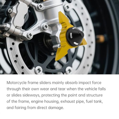 Windance 4pcs Front Wheel Frame Sliders Aluminum Alloy Dart Shape Front Fork Crash Protection Cup for Motorcycles Motocross Moped Scooters Dirt Pit Bikes (Gold) - color: Gold