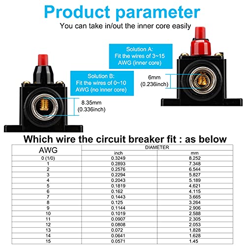 150 Amp Audio Circuit Breaker,12V-24V DC Fuse Holder,20-300A Breaker Switch,Inline Circuit Breaker with Reset Button,for Automotive Marine Boat Audio System Current Overload Protection - color: 150A