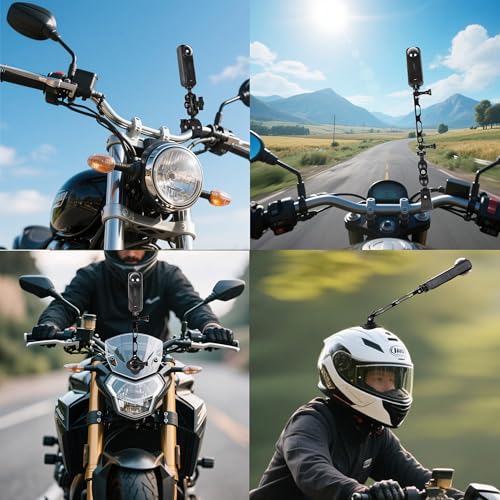 PellKing Motorcycle Mount for Insta360 X5 X4 X3,Bike Handlebar Clamp Mounting Helmet Flexible Adhesive Mount Bundle Kit for Insta 360 X5 X4 X3 X2 X GO 3S ACE PRO 2 Camera Accessories