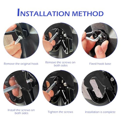 Motorcycle Helmet Hanger, Hanging Scooter Pothook Hook Accessories, Electric Scooter Handlebar Luggage Bag Holder with Double Claw Hook, Universal for Most Moped Scooters Bicycles (Black) - color: Black