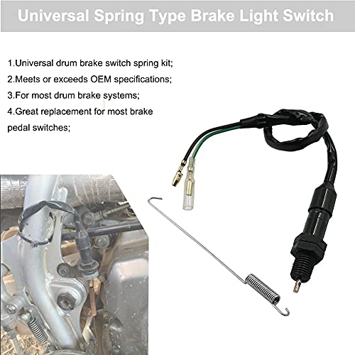 Motorcycle Universal Rear Brake Light Switch with Spring Kit for Honda Kawasaki Suzuki Yamaha Quad Bikes ATVs Scooters