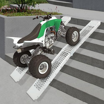 2-Pack Folding Loading Ramps, 76.7"x8.7" Aluminum ATV Ramps with Anti-Slip Surface, 530 lbs Capacity per Ramp for Motorcycle, Dirt Bike, Lawn Mower, Pickup Truck Loading & Unloading