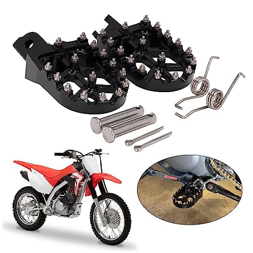 AnXin Dirt Bike Foot Pegs Motorcycle Footpegs Foot Pedals Rests CNC For CRF 110 CRF110F 2013-2024 CRF125F 2014-2024 Dirt Pit Bike Black - color: Black, size: CRF110F/125F