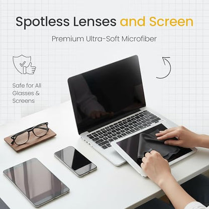 Lens Cloth – Ultra-Soft Microfiber Cleaning Cloths for Glasses, Sunglasses, Camera Lenses & Screens – Scratch-Free, Streak-Free, Durable & Reusable – Pack of 12 (4 of Each Color) - size: 12 Pack