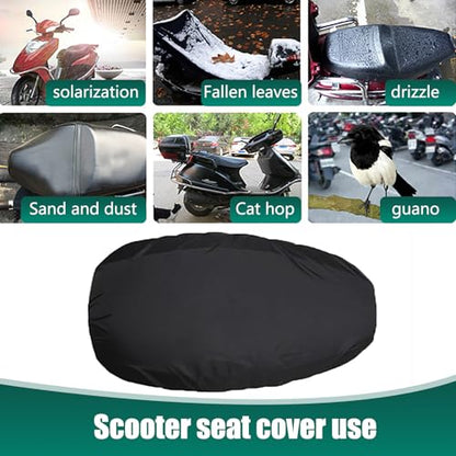 1 PC Motorcycle Seat Cover, 27.55" x 45.27" Oxford Cloth Rainproof Heat Insulation Seat Cover, Lightweight and Durable Motorcycle Accessories, Universal for Motorcycles (Black)