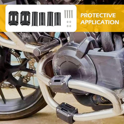 2 PCS Motorcycle Engine Guard Bumper Protection Block, Crash Bar Decor Slider, Anti-Scratch Drop Frame Guard, Universal for 22mm/25mm/28mm Diameter Engine Bar (Black)
