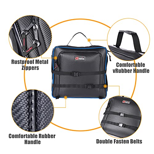 X3 Under Seat Storage Bag for Can-Am Maverick X3 2017-2025 | Large Capacity Tool Pouch Storage Bag Easy to Carry(BLUE PIPING) - color: BLUE PIPING