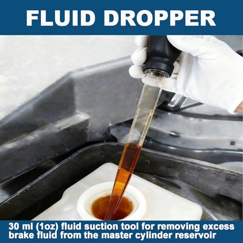1L Brake Bleeder Kit – with 24" Hose, and Rubber– Brake System Bleeding Tools for Motorcycle, Car, ATV, ABS Brake Fluid Change & Collect Brake Fluid, One Man Brake Fluid Bleeder