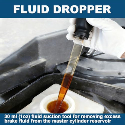 1L Brake Bleeder Kit – with 24" Hose, and Rubber– Brake System Bleeding Tools for Motorcycle, Car, ATV, ABS Brake Fluid Change & Collect Brake Fluid, One Man Brake Fluid Bleeder