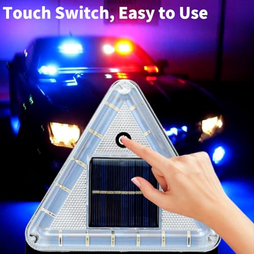 Solar Strobe Light, High Bright LED Emergency Vehicles Flashing Beacon Light with Strong Magnetic Waterproof Safety Warming Light for Trucks Forklift Truck Tractor Golf Carts UTV Car (2Pack)