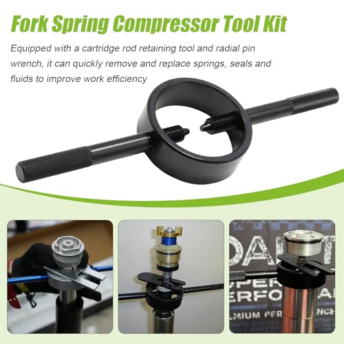Universal Motorcycle Fork Spring Compressor Tool Kit, Radial Pin Spanner and Cartridge Rod Holding Tool, Suitable for All 50cc-1300cc Motorcycle