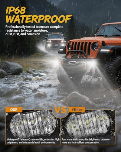 2PCS 40W Flush Mount LED Pods, Flood Beam CREE LED Driving Lights Reverse Backup Light Driving Backup Reverse Light Grill Mount with Wiring Harness Kit Bumper Light for Truck Pickup UTV ATV - size: 4inch Flush Mount - Flood