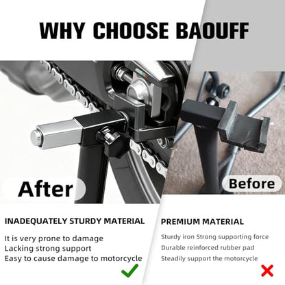 Motorcycle Wheel Lift Stand Attachments,Iron U and L Shape Fork Swingarm Spool Stand Adapter Paddock Stand Frame Accessories
