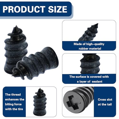 70 Pack Self-Service Rubber Tire Repair Nails, Fast Emergency Tubeless Vacuum Tire Puncture Repair Screws, Universal Fit for Cars, Motorcycles, Jeeps
