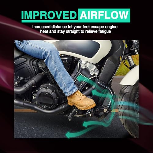 Adjustable Motorcycle Short Armed Highway Pegs Footpegs Foot Rest For 1.25" Engine Guard Crash Bars Compatible with Harley Touring Street Glide Road King Electra Glide Softail Dyna