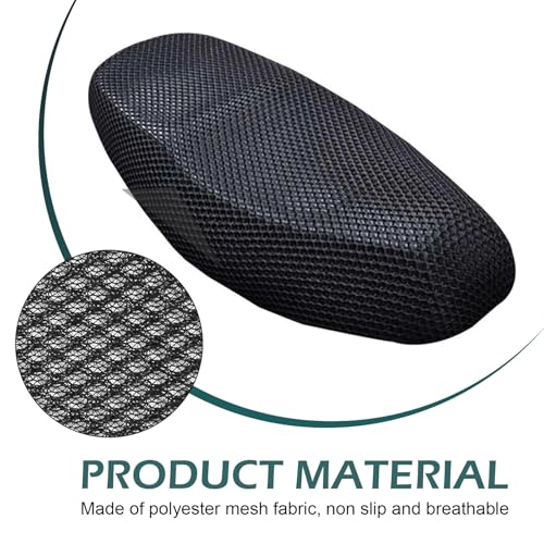 Motorcycle Seat Cover, Anti-Slip Cushion, Insulated and Breathable Honeycomb Mesh, 21.6x29.5In Moped Seat Cover (Black) - color: Black #M