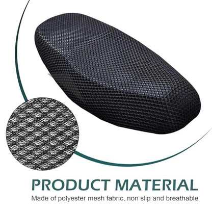 Motorcycle Seat Cover, Anti-Slip Cushion, Insulated and Breathable Honeycomb Mesh, 21.6x29.5In Moped Seat Cover (Black) - color: Black #M
