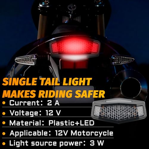 12V Motorcycle LED Rear Tail Turn Signal Light Brake Stop Light Compatible with Honda motorcycles street bikes, scooters,ATVs