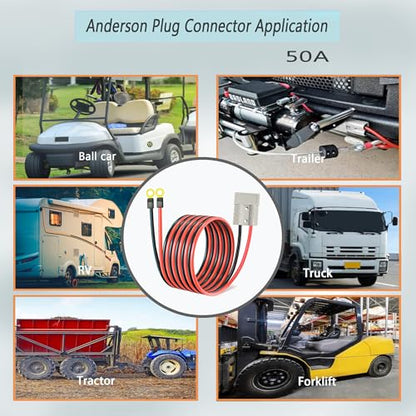 Anderson Plug Connection Cable 50A Anderson SB50 Plug Battery Quick Connector Cable 10AWG Cable with 50A Connector - size: Anderson O-ring 3m