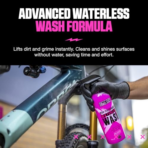Muc-Off High Performance Waterless Bike Wash 750ml (Pack of 1) | Spray & Wipe Bike Cleaner | No Water Needed | Safe on Carbon Fibre | Cleans & Polishes with a Streak-Free Finish - size: 25.36 Fl Oz (Pack of 1)