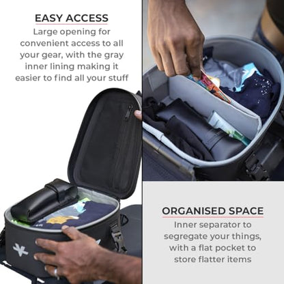 ViaTerra 100% Waterproof 6L Tailbag I Universal motorcycle seat bag I No outer rain cover or inner liner needed