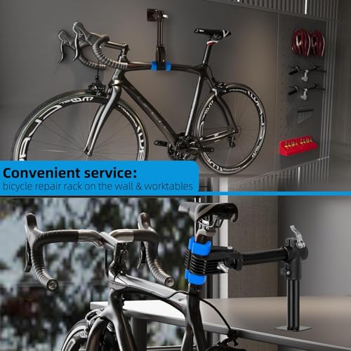 Urban Deco Bike Repair Stand Bench Mount Bike Stand Wall Mounted Bike Work Stand Bicycles Maintenance Rack Bike Clamp for Road Mountain Bike,Road Bike - size: 13.6 inch straight