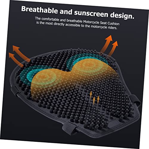 Motorcycle Seat Cushion Silicone Pad with Ventilation Shockproof Non Slip Breathable Cooling Airflow Motorbike Saddle Cover for Long Ride Comfort