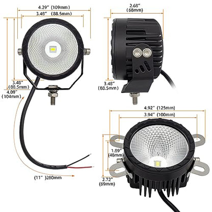 STDYSUN Round LED Offroad Driving Fog Lights Pod Lights 2Pcs 3.5Inch Flood Beam Motorcycle Fog Lights Work Auxiliary Lights Ditch Bumper Lights fit for Car Truck ATV UTV Motorcycle Golf Pick-up,black - size: Round White Flood