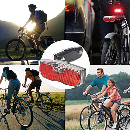 Bike Tail Light, Bicycle Rear Reflector Tail Light for Luggage Rack Aluminum Alloy Reflective Taillight, 80mm Screw Mounted/Easy Release (Battery NOT Included)