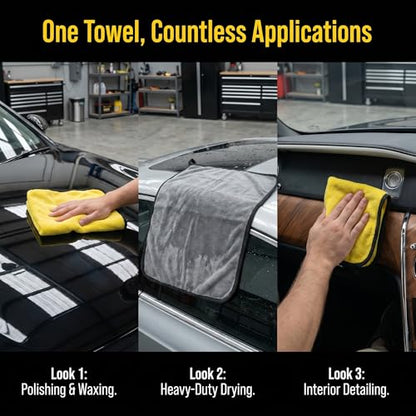 Microfiber Towels for Cars, 800GSM Car Cleaning Towels, Soft Microfiber Cleaning Cloths for Car Washing, Drying, Waxing, Buffing and Polishing, Scratch-Free Auto Detailing Towels, 6 Pack, 12 x 16 Inch - size: 6 Pack, 12 x 16 Inch