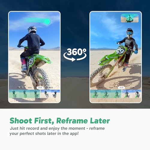 AKASO 360 Action Camera Motorcycle Combo- 5.7K 360 Video with 1/2" 48MP Sensors, 72MP 360 Photo, 360-SuperSmooth, Invisible Selfie Stick, 360° Horizon Lock, AI Tracking