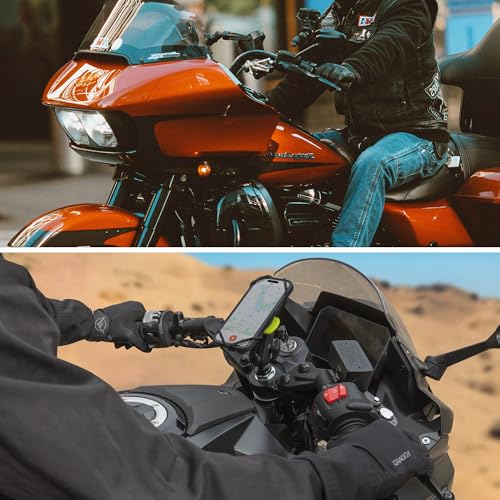 Bone Moto Tie Connect Kit 3 - Fork Stem, Magnetic Motorcycle Phone Mount, Detachable & 360° Rotatable, Heavy Duty & Shock-Absorbing Scooter Phone Holder for iPhone & 4.7"–7.2" Smartphones (Fork Stem) - style: Motorcycle - Fork Stem