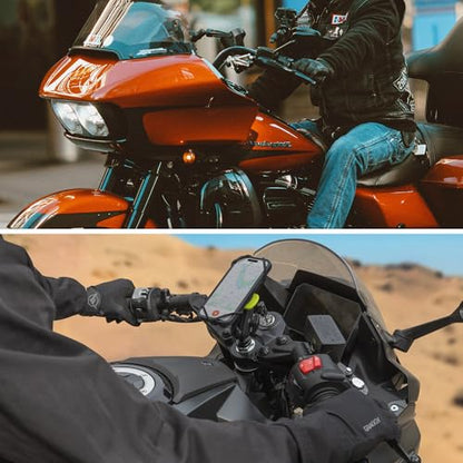 Bone Moto Tie Connect Kit 3 - Fork Stem, Magnetic Motorcycle Phone Mount, Detachable & 360° Rotatable, Heavy Duty & Shock-Absorbing Scooter Phone Holder for iPhone & 4.7"–7.2" Smartphones (Fork Stem) - style: Motorcycle - Fork Stem