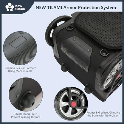 NEW TILAMI 20" Rolling Backpack for Teens Adults, Climbing Stairs Waterproof Backpack with Wheels for School Business Trave Camping with Laptop Compartment, Fit 17 Inch Laptop, Grey Stone - color: Grey Stone
