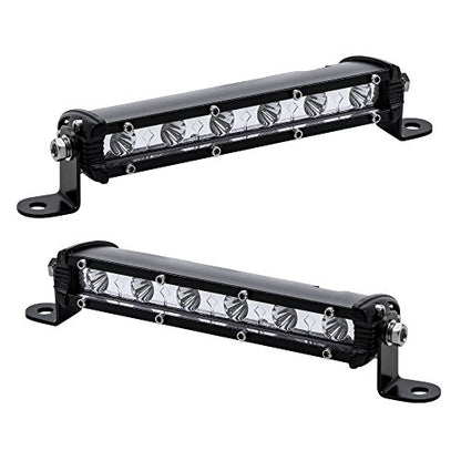 True Mods 2pc 7" Ultra-Slim Single Row Off Road LED Light Bar [1530lm] [18W] [IP68 Waterproof] [12V - 24V] Fog/Driving/Work Lights for Trucks ATV Cars - 30 Degrees Spot Light - color: Spot